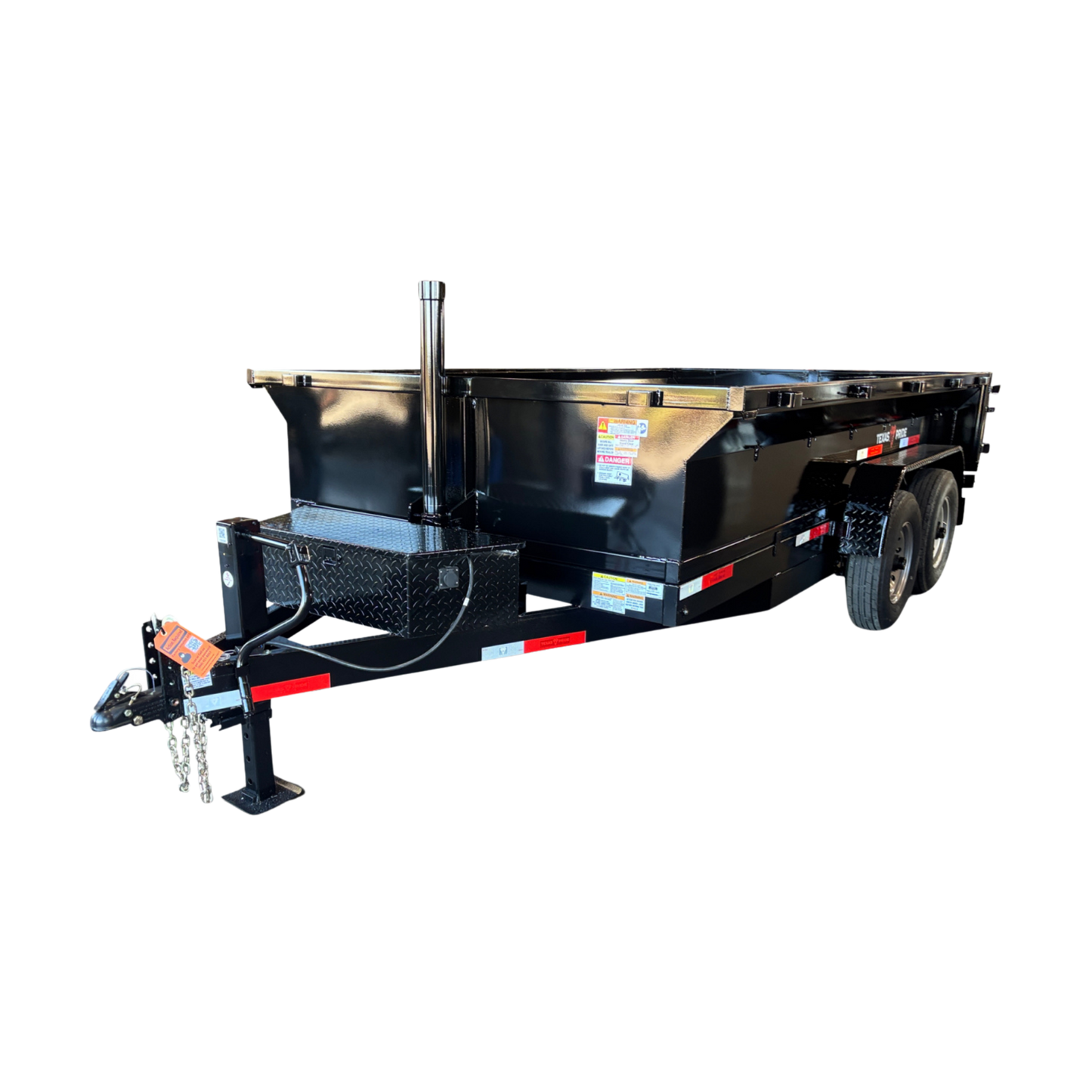 7'x14'x2' - 14K GVWR - Bumper Pull Telescopic Dump Trailer - Texas Pride Trailers
