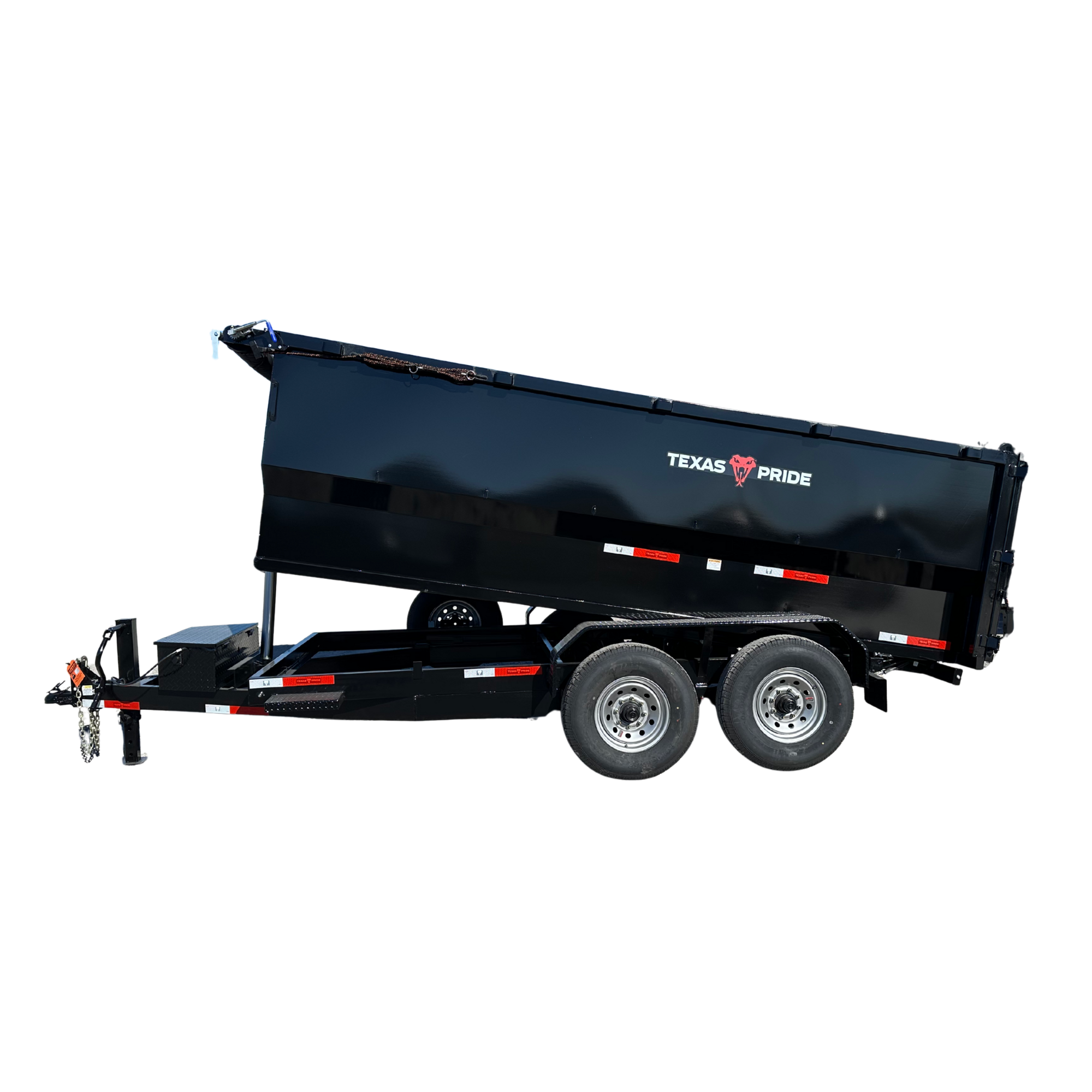 7'x16'x4' - 16K GVWR - Bumper Pull Telescopic Dump Trailer – Texas