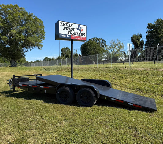 18K GVWR 7'x21' (17'+4') Bumper Pull Gravity Tilt Trailer