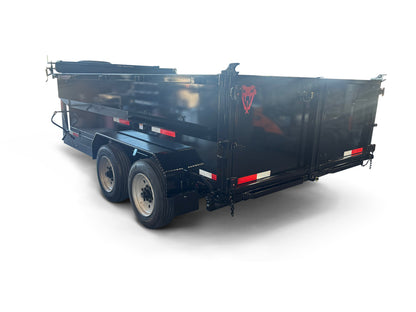 7'x16'x2' - 16K GVWR - Bumper Pull Telescopic Dump Trailer - 6' Equipment Ramps
