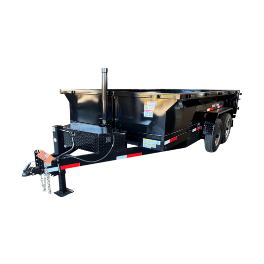 7'x14'x2' - 14K GVWR - Bumper Pull Telescopic Dump Trailer - Texas Pride Trailers