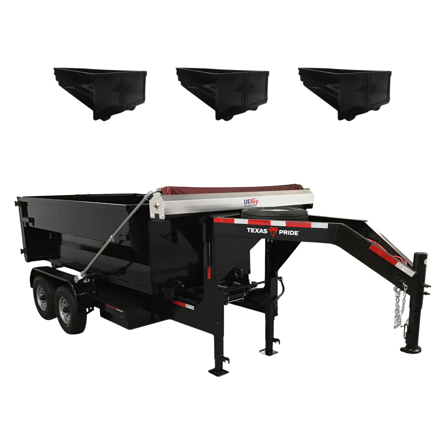 7'x12' - 16K GVWR - Gooseneck Roll-Off Package w/3 11yd Containers