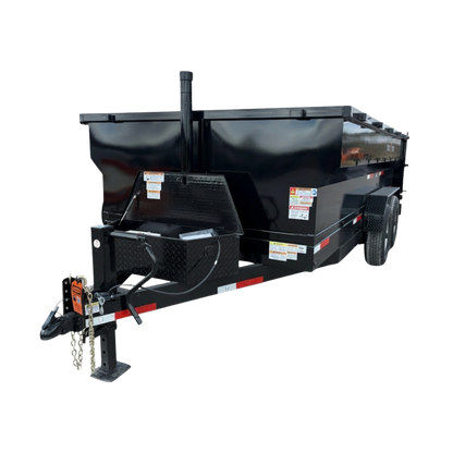 7'x16'x3', 16K GVWR, Bumper Pull, Telescopic Dump Trailer 