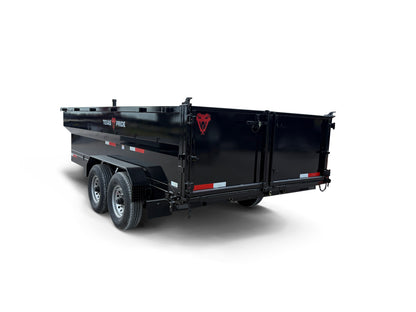 7'x16'x3', 16K GVWR, Bumper Pull, Telescopic Dump Trailer  3 Stage Telescopic Cylinder 36 Flared Side Wall