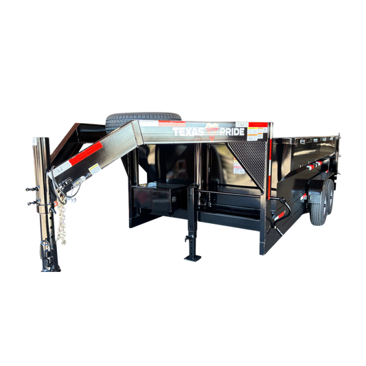 7'x16'x3', 16K GVWR, Gooseneck, Telescopic Dump Trailer 