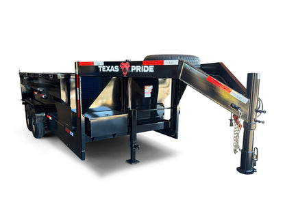 7'x16'x3', 16K GVWR, Gooseneck, Telescopic Dump Trailer  Side View