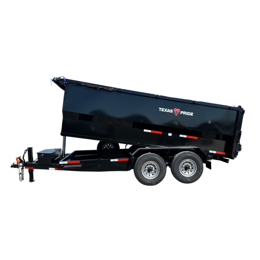 7x16x4 16K GVWR telescopic dump trailer with 48-inch flared sides
