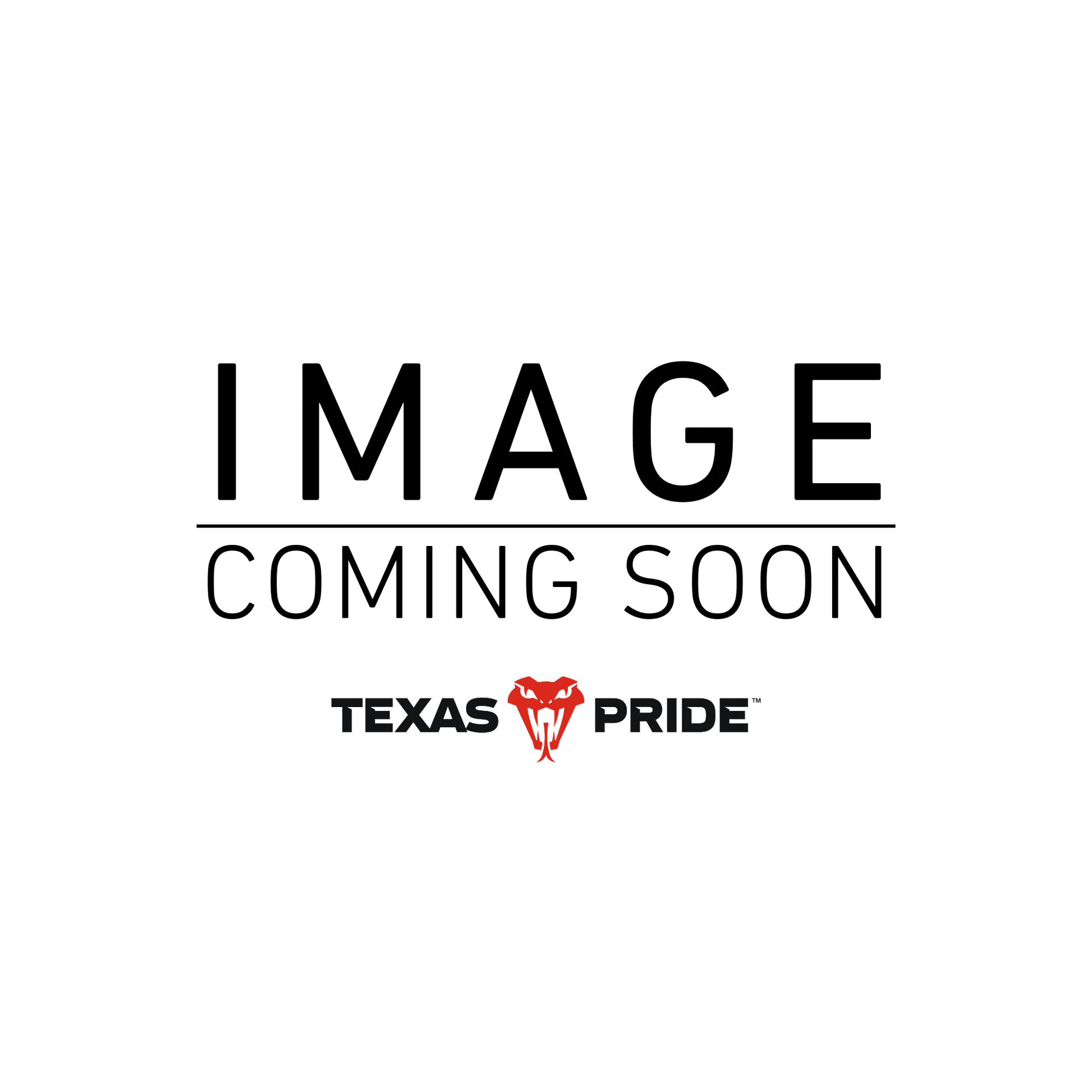 Placeholder image with camera icon and 'Image Coming Soon' text, featuring the Texas Pride logo.