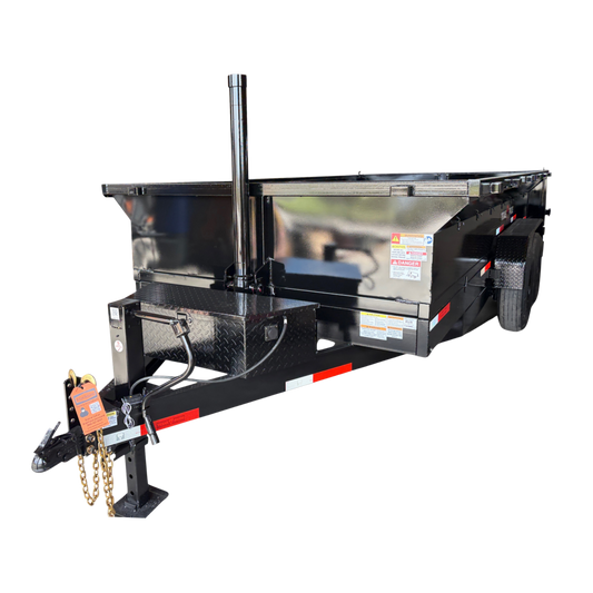7'x16'x2' - 14K GVWR - Bumper Pull Telescopic Dump Trailer